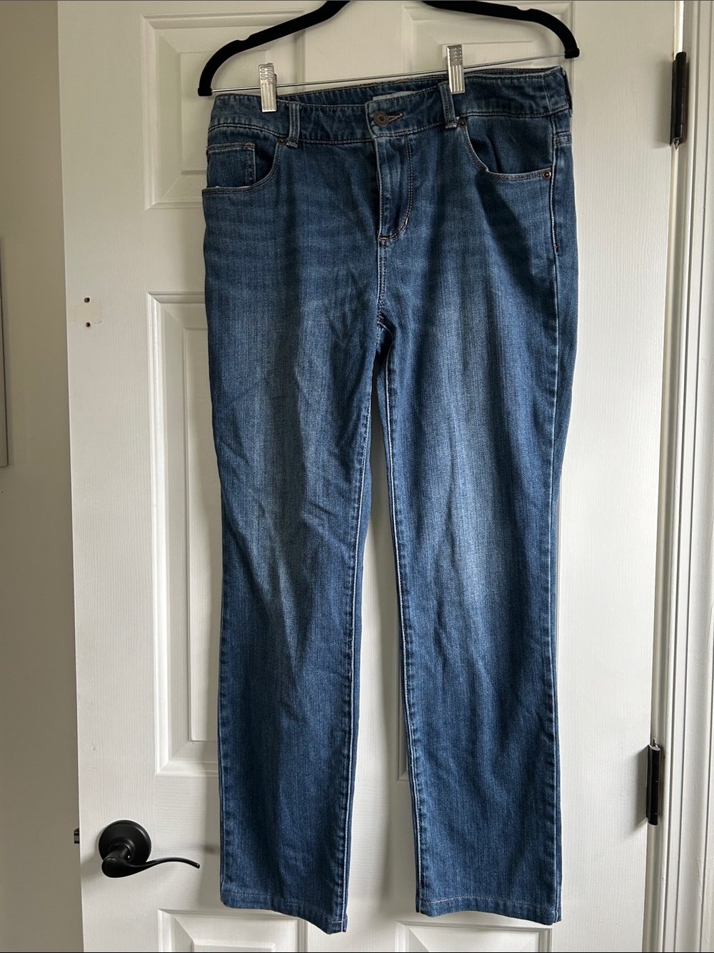 Chico's Straight-Leg Jeans in Medium Blue Wash